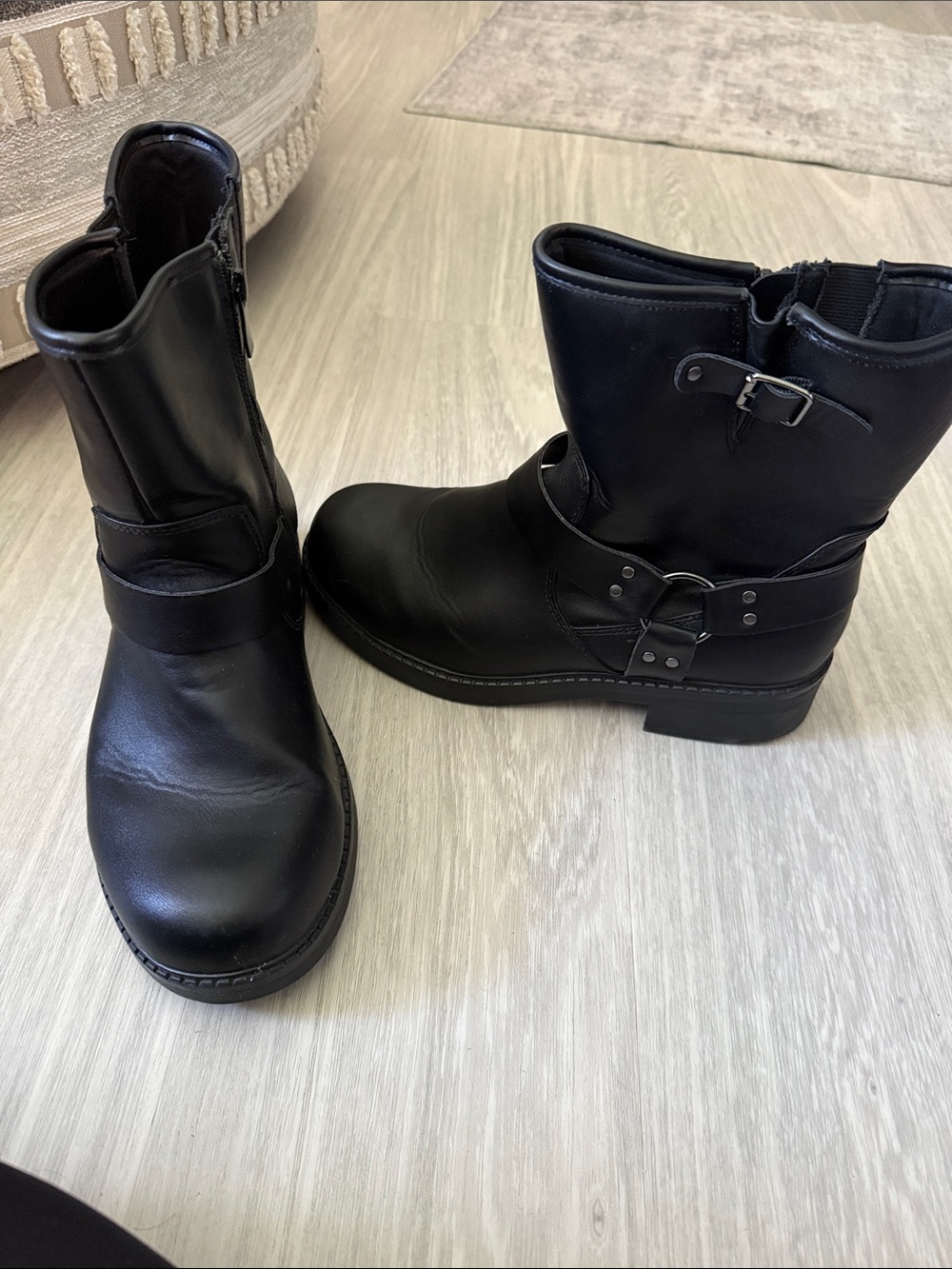 Torrid Women's Black Mid-Calf Harness Boots - Classic Moto Style